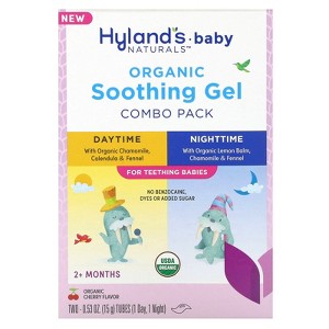 Hyland's Naturals Baby, Organic Soothing Gel Combo Pack, Daytime/Nighttime, 2+ Months, Organic Cherry, 2 Tubes, 0.53 oz (15 g) Each - 1 of 3