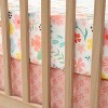 The Peanutshell Baby Crib Bedding Set for Girls - 3 Pieces - Pink Baby Blanket Set with Fitted Crib Sheet, Dust Ruffle - Wildflower Boho Floral - 4 of 4
