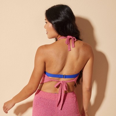 Shade & Shore Women's Knit Halter Neck Cover Up Top - Shade & Shore™ Berry Purple XS — фото 3