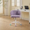 Lyngins Ergonomic Desk Chair – Wide Deep Seat, Alpaca Wool Fabric, Wrapping Backrest, Snow-White Base, Vanity Chair, Home Office Desk Chair - 2 of 4