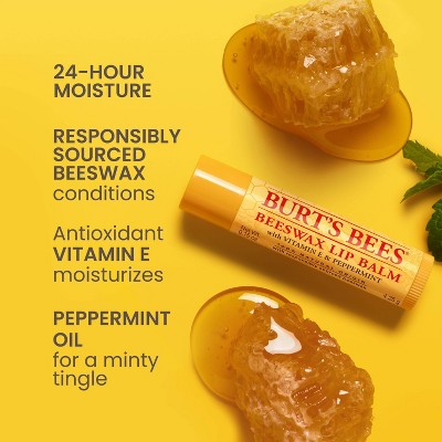 Burt's Bees Beeswax Lip Balms - 0.45oz/3pk: Moisturizing, Paraben-Free, Sulfate-Free, Phthalate-Free