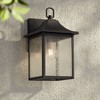 John Timberland Millicent 13" High Modern Outdoor Wall Light Fixture Mount Lantern Porch House Weatherproof Sand Black Finish Metal Seeded Glass Shade - 2 of 4
