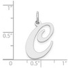 Black Bow Jewelry 14k White Gold, Ella Collection, LG Fancy Script Initial Pendant A-W - 4 of 4