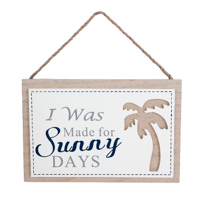 Beachcombers Palm Tree Cut Out Coastal Plaque Sign Wall Hanging Decor Decoration For The Beach 7.875 x 5.25 x 0.25 Inches.