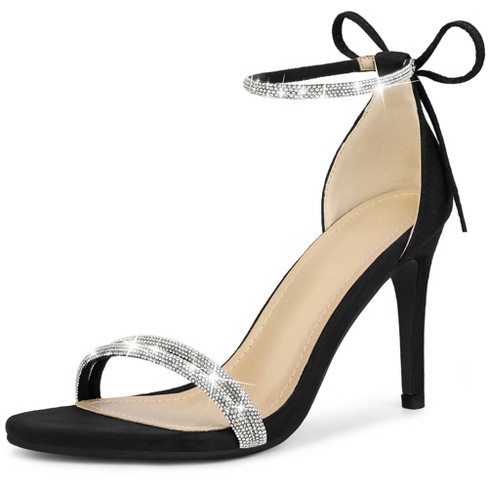 Perphy Rhinestone Ankle Tie Stiletto Heels Sandals For Women Black 11 ...
