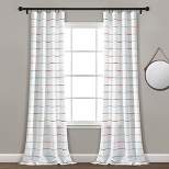 Home Boutique Ombre Stripe Yarn Dyed Cotton Window Curtain Panels Rainbow 40X84 Set