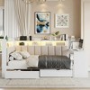 Polibi Full Size Daybed with Upholstered Storage Headboard, LED Lighting and Charging Station - 2 of 4