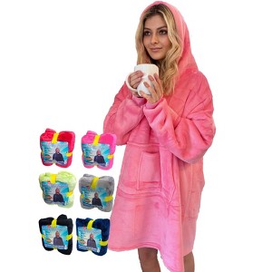 5 Star Super Deals Oversized Hooded Fleece Sweatshirt Wearable Blanket Cozy Soft & Comfortable Hoodie Fleece Sweatshirt - Reversible - 1 of 4