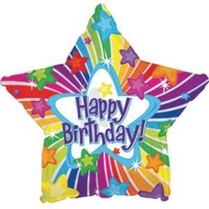 CTI Industries Mylar Happy Bday Bright Stars Balloon 17in Pk10 - 1 of 1