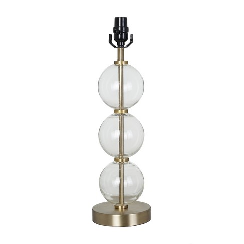 Large Stacked Clear Glass Ball Table Lamp Base Antiqued Brass Threshold Target