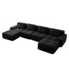 AENKYO 153-Inch Square Cloud Couch Modular Sectional Sofa with Two Ottomans, No Assembly Required - Ergonomic Floor Lounge for Living Room - Camel - 4 of 4
