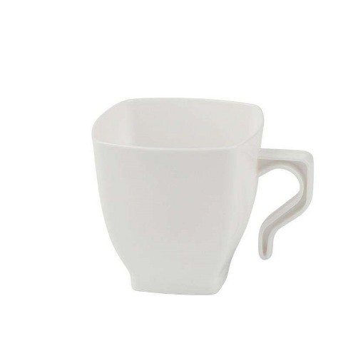 Smarty Had A Party 2 oz. White Square Plastic Mini Coffee Tea Cups (240 Cups) - image 1 of 2
