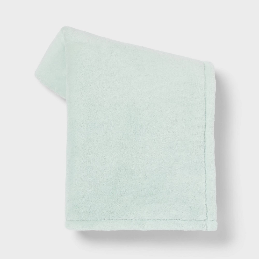 Reversible Faux Shearling Throw Blanket Mint - Room Essentials™: Lightweight, Knitted, Machine Washable, 50x60"