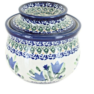 Blue Rose Polish Pottery 1512 Zaklady French Butter Dish