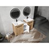 Vynxaria 60 in. Double Freestanding Glossy White Imitation Oak Plywood Bath Vanity with White Ceramic Top KD-PACKING Ready to Assemble - 2 of 4