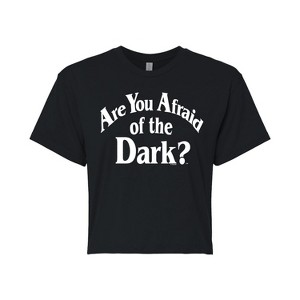 Women's - Are You Afraid of the Dark - White Logo Cropped Graphic T-Shirt - 1 of 4
