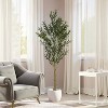KTMBDW Olive Trees Artificial Indoor, Tall Faux Olive Tree, Artificial Plants with Natural Wood Trunk and Lifelike Fruits for Home Office Decor - 2 of 4