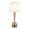 LumiSource (Set of 2) Jules 30.25" Contemporary Table Lamps Brushed Nickel with White Linen Shade and Built-in USB Port from Grandview Gallery - 3 of 4