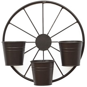 The Lakeside Collection Wagon Wheel Fence or Planter - Planter - 1 of 4