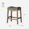 Maven Lane Adrien Rustic Backless Vegan Leather Saddle Seat Counter Height Bar Stool - 4 of 4