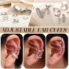 12-piece set of 14K plated clip-on earrings for women, clip-on ear cartilage earrings, adjustable false earrings - 4 of 4