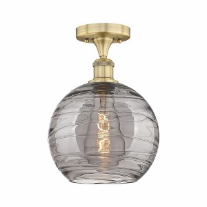 Athens Deco Swirl - 1 Light Semi-Flush Mount In Industrial Style-11.75 Inches Tall and 10 Inches Wide - 1 of 1