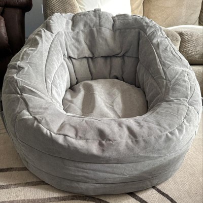  Milliard Big Ultra Supportive Stuffed Bean Bag Chair Couch for  Adults and Kids Filled with Shredded Foam (Grey) : Home & Kitchen