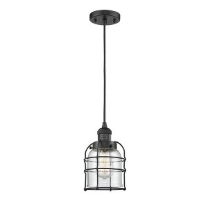 Bell Cage - 1 Light Cord Hung Mini Pendant In Traditional Style-9 Inches Tall and 6 Inches Wide - 1 of 1