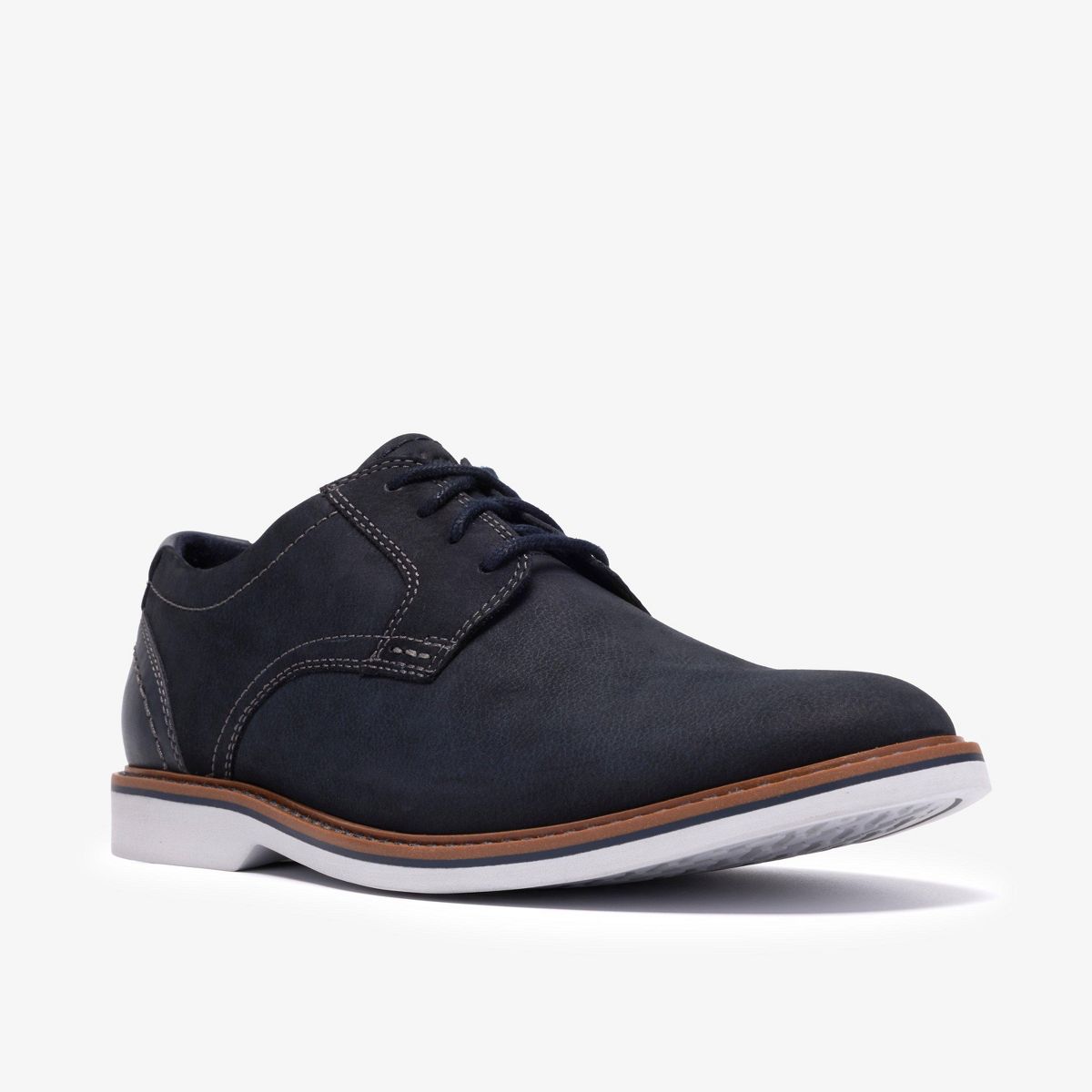 Clarks Mens Radcliff Low Navy Nubuck Shoes - thumbnail 4