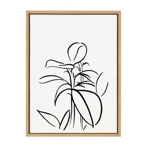 Kate and Laurel Sylvie Botanical Sketch Print No 1 Framed Canvas by The Creative Bunch Studio, 18x24, Natural - 1 of 4