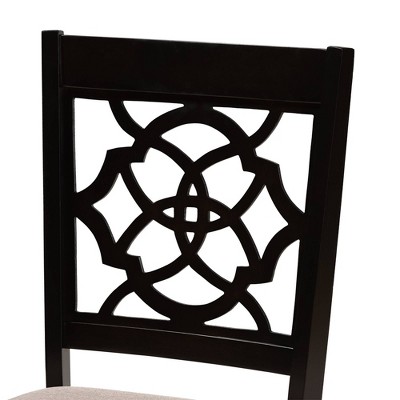 Renaud Sand and Espresso Oak Cane Dining Chair Set