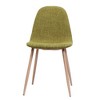 Modern Curve-Back Dining Chairs, Side Chairs with Wood-Finish Metal Legs, Fabric Upholstered Leisure Chair (set of 2) -Christopher Knight Home - 3 of 4