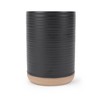 Elanze Designs Tall Ribbed Raw Clay Bottom Black 16 ounce Ceramic Coffee Mugs Set of 4 - 2 of 4