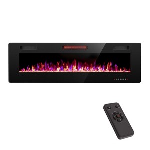 R.W.FLAME Electric Fireplace Wall-Mounted Recessed Ultra-Thin LED Heater, 6 Sizes, Touch Screen, with Remote - 1 of 4