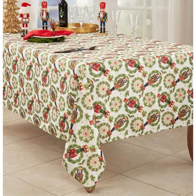 Nutcracker Design Red and Green Christmas Tablecloth