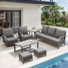 Belord 7PCS Outdoor Patio Furniture Set, All Weather Brown Wicker Outdoor Conversation Set with Sofa, Swivel Chair, Ottoman, Coffee Table, Side Table - 2 of 4