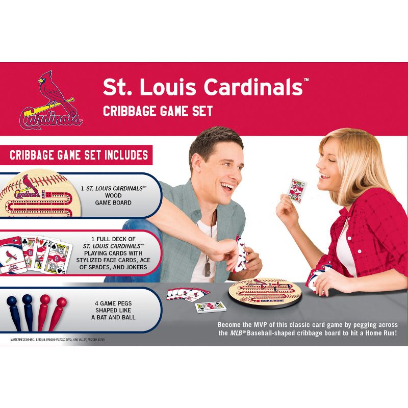 MasterPieces Officially Licensed  MLB St. Louis Cardinals Wooden Cribbage Game for Adults, 4 of 7