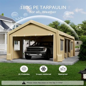 Carport Replacement Canopy Cover – Heavy-Duty Waterproof, UV & Wind-Resistant PE Fabric - 1 of 4