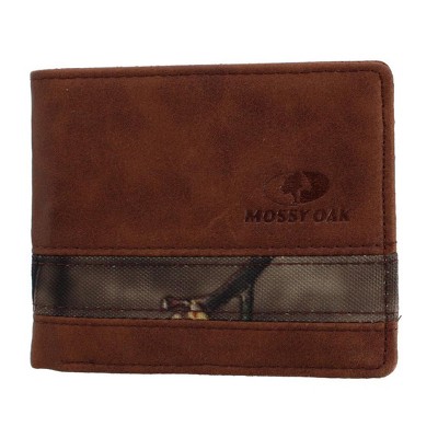 Mossy Oak Men's Bifold Wallet with Camo Stripe Detail