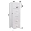 5-Drawer Tall Fabric Dresser with Wood Top, Storage Organizer Chest for Bedroom, Closet, Hallway, Sturdy Steel Frame - 3 of 4