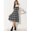 INSPIRE CHIC Women's Plaid Sleeveless Tie Back A-Line Overall Pinafore Dresses - 3 of 4