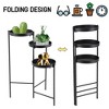 Sandinrayli 30 in. Metal Corner Plant Stand in Black Indoor/Outdoor (3-Tier), Black - 4 of 4