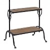 Industrial Metal Coat Rack Black - Olivia & May: Entryway Bench, Iron Stand, 2 Shelves - 3 of 4