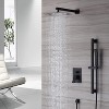 CASAINC 10" Inch Square Wall Mounted Shower System with Handheld Spray & Slide Bar, Matte Black - 2 of 4