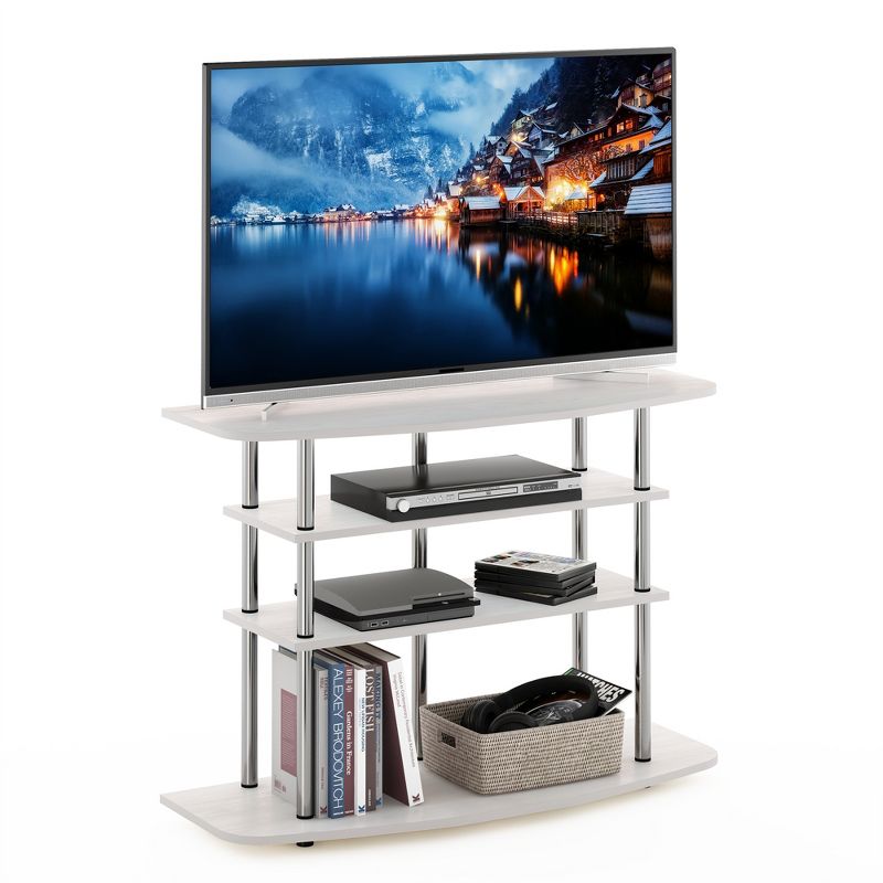 Furinno Frans Turn-N-Tube 4-Tier TV Stand for TV up to 46, White Oak, 4 of 7