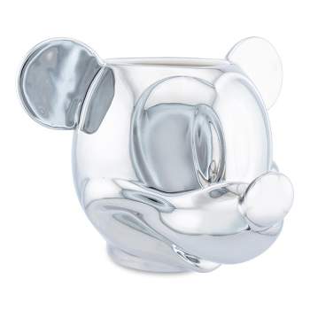 Silver Buffalo Disney 100 Mickey Mouse 3D Sculpted Platinum Ceramic Mug | Holds 20 Ounces
