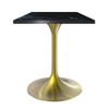 LeisureMod Verve 24" Sqaure Dining Table - Modern MDF Top with Brushed Gold Pedestal Base Accent Cafe Table for Kitchen, Home, and Cafes - 2 of 4