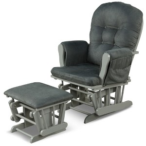 Costway Glider and Ottoman Cushion Set Wood Baby Nursery Rocking Chair - 1 of 4
