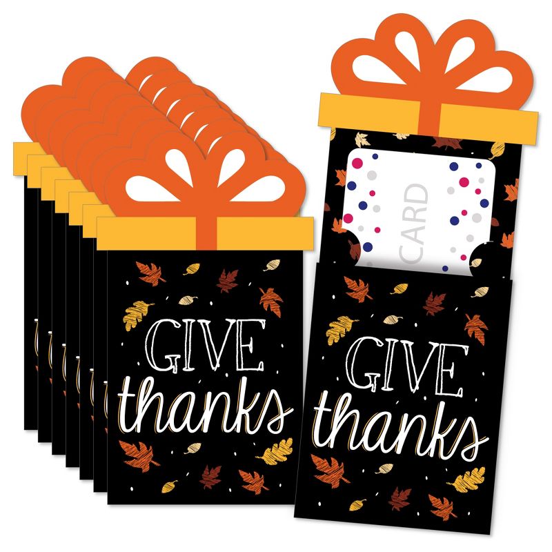 Big Dot of Happiness Give Thanks - Thanksgiving Party Money and Gift Card Sleeves - Nifty Gifty Card Holders - Set of 8, 1 of 9