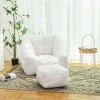 ROOMTEC Fluffy Bean Bag Chair with Ottoman, Living Room Lazy Floor Sofa, Memory Foam Bean Bag Couch - 3 of 4